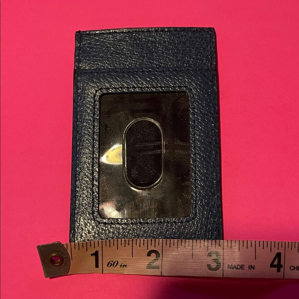 Lodis Navy Leather Card Holder